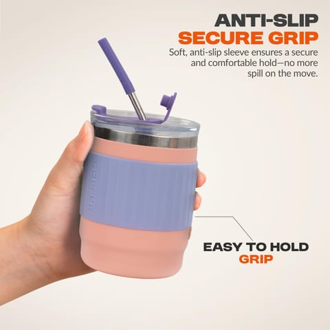 BAYBEE Sipper Cup for Kids | BPA-Free Silicone Sipper Cup with Straw for Baby & Toddlers | Drinking Training Anti Spill Sippy Cup, Spill Proof & Non-Slip Spout Cup for Infants 6+ Months (Pink)