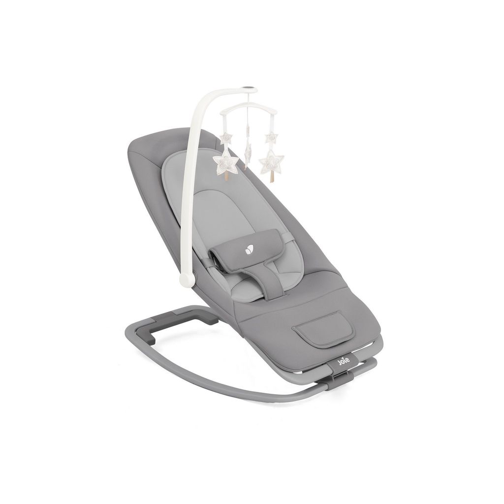Joie Dreamer Baby Bouncer and Rocker -Soothing Vibrations and Music, Lightweight with 3 Position Reclining Seat, 2 Position Adjustable Leg & 3-point Harness System (Birth to 9 kg; Chair: 9kg to 15 kg)