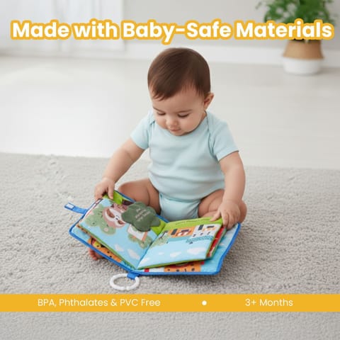 Nuluv Cloth Peek-a-Boo Soft Toy for Babies, Plush Sensory Toy with Rattle, Crinkle Pages & Squeaker, Baby Activity Cloth Book, Lightweight & Cuddl, for Baby Upto 3+ Months