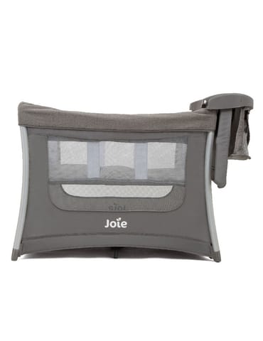 Joie Illusion Nickel Portable Baby Playard | Compact Mini Nursery with Deluxe Bassinet, Changing Table, Organizer & Integrated Wheels | Mesh Ventilation, Pop-Up Fold & Travel Bag l Birth to 15kg