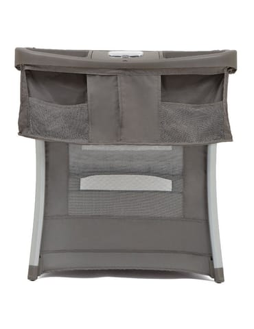 Joie Illusion Nickel Portable Baby Playard | Compact Mini Nursery with Deluxe Bassinet, Changing Table, Organizer & Integrated Wheels | Mesh Ventilation, Pop-Up Fold & Travel Bag l Birth to 15kg
