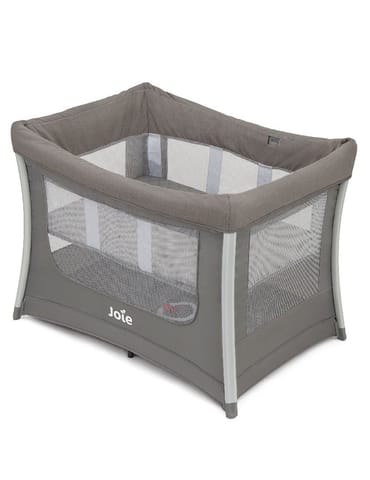 Joie Illusion Nickel Portable Baby Playard | Compact Mini Nursery with Deluxe Bassinet, Changing Table, Organizer & Integrated Wheels | Mesh Ventilation, Pop-Up Fold & Travel Bag l Birth to 15kg