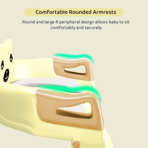 StarAndDaisy Baby Potty Seat – Potty Seat for Kids 1-5 Years/Ladder Potty Training Seat with Comfortable Soft Cushion, Anti-Skid Legs, Handles & Splash Guard-Beige Cream