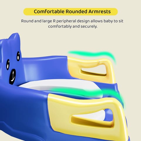 StarAndDaisy Baby Potty Seat – Potty Seat for Kids 1-5 Years/Ladder Potty Training Seat with Comfortable Soft Cushion, Anti-Skid Legs, Handles & Splash Guard-Blue Yellow