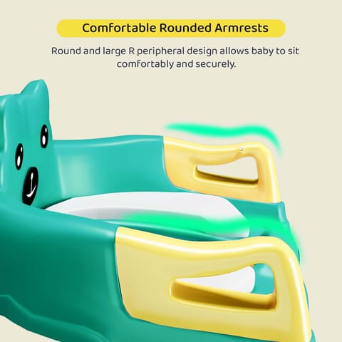StarAndDaisy Baby Potty Seat – Potty Seat for Kids 1-5 Years/Ladder Potty Training Seat with Comfortable Soft Cushion, Anti-Skid Legs, Handles & Splash Guard-Green Yellow