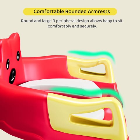 StarAndDaisy Baby Potty Seat – Potty Seat for Kids 1-5 Years/Ladder Potty Training Seat with Comfortable Soft Cushion, Anti-Skid Legs, Handles & Splash Guard-Red Yellow