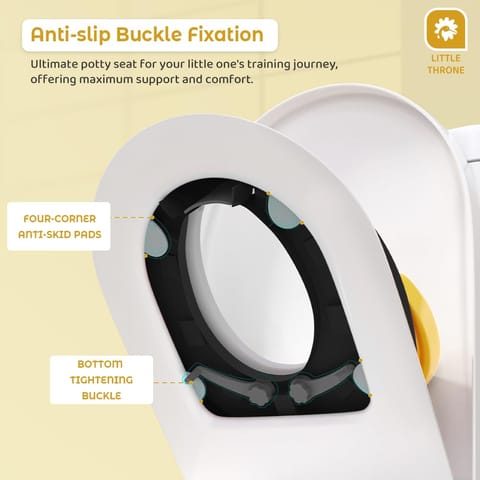 StarAndDaisy Potty Training Seat – Child Safety Buckle Fixation Technology/Potty Seat for Kids 1-5 Years/Baby Potty Seat with Comfortable Soft Cushion, Splash Proof Design, Anti Skid Legs-Yellow Black