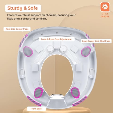 StarAndDaisy Potty Training Seat – Child Safety Buckle Fixation Technology/Potty Seat for Kids 1-5 Years/Baby Potty Seat with Comfortable Soft Cushion, Splash Proof Design, Anti Skid Legs-White Orange