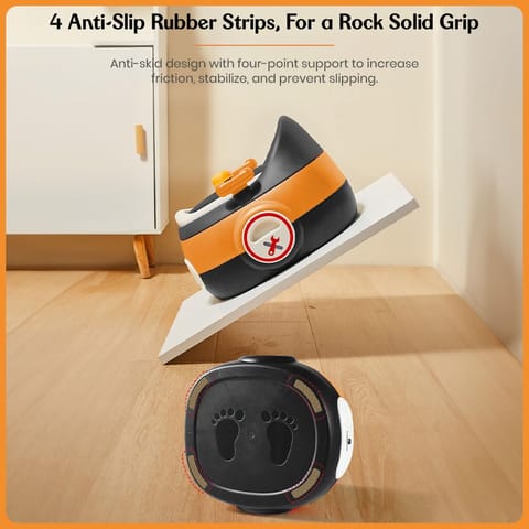 StarAndDaisy Potty Training Seat – Child Safety Buckle Fixation Technology/Potty Seat for Kids 1-5 Years/Baby Potty Seat with Comfortable Soft Cushion, Splash Proof Design, Anti Skid Legs-Orange Black