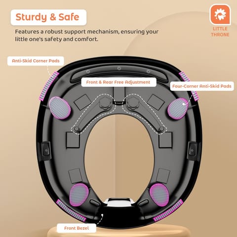 StarAndDaisy Potty Training Seat – Child Safety Buckle Fixation Technology/Potty Seat for Kids 1-5 Years/Baby Potty Seat with Comfortable Soft Cushion, Splash Proof Design, Anti Skid Legs-Orange Black