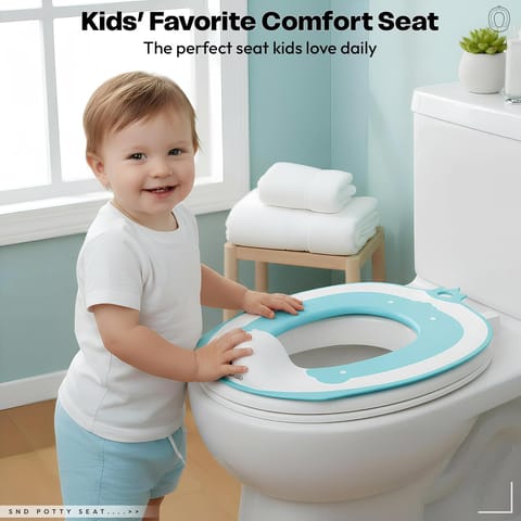 StarAndDaisy Potty Seat/Chair for Kids 1-5 Years / 3-In-1 Baby Toilet Training Seat with Anti-Skip Pads, Removable Potty Pot, Potty Training Seat for Baby & Kids Aqua