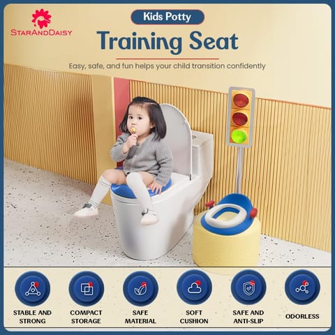 StarAndDaisy Potty Seat for Kids 1-5 Years – Baby Potty Seat/Potty Training Seat with Soft Cushion, Splash Guard, Easy to Clean/Toilet Seat Cover for Kids