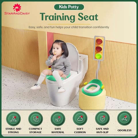 StarAndDaisy Potty Seat for Kids 1-5 Years – Baby Potty Seat/Potty Training Seat with Soft Cushion, Splash Guard, Easy to Clean/Toilet Seat Cover for Kids