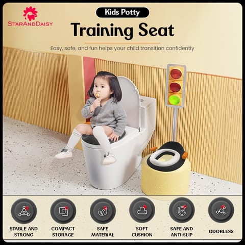 StarAndDaisy Potty Seat for Kids 1-5 Years – Baby Potty Seat/Potty Training Seat with Soft Cushion, Splash Guard, Easy to Clean/Toilet Seat Cover for Kids