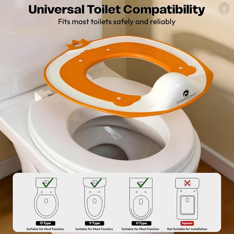 StarAndDaisy Potty Seat/Chair for Kids 1-5 Years / 3-In-1 Baby Toilet Training Seat with Anti-Slip Pads, Removable Potty Pot, Potty Training Seat for Baby & Kids -Orange