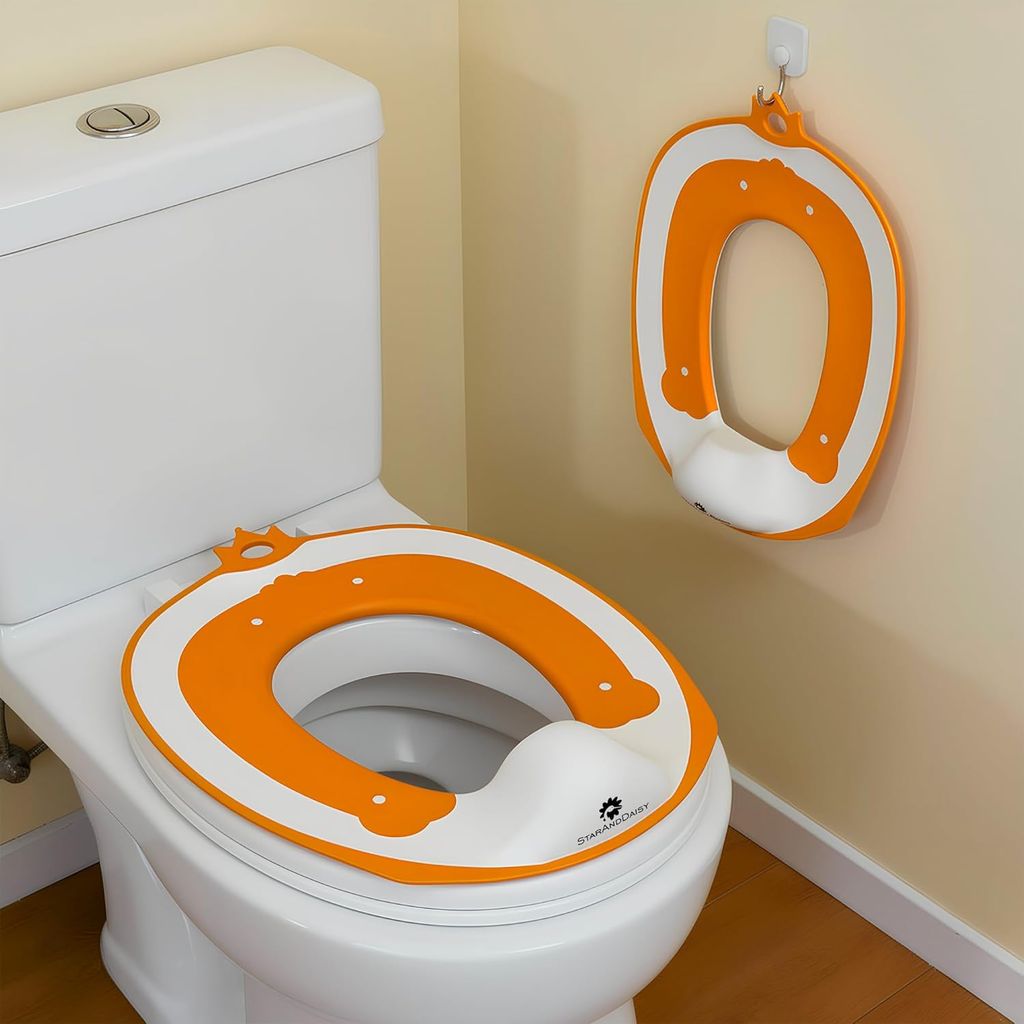 StarAndDaisy Potty Seat/Chair for Kids 1-5 Years / 3-In-1 Baby Toilet Training Seat with Anti-Slip Pads, Removable Potty Pot, Potty Training Seat for Baby & Kids -Orange