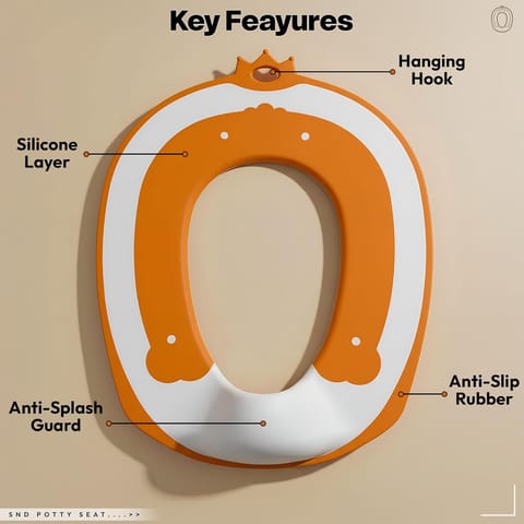 StarAndDaisy Potty Seat/Chair for Kids 1-5 Years / 3-In-1 Baby Toilet Training Seat with Anti-Slip Pads, Removable Potty Pot, Potty Training Seat for Baby & Kids -Orange