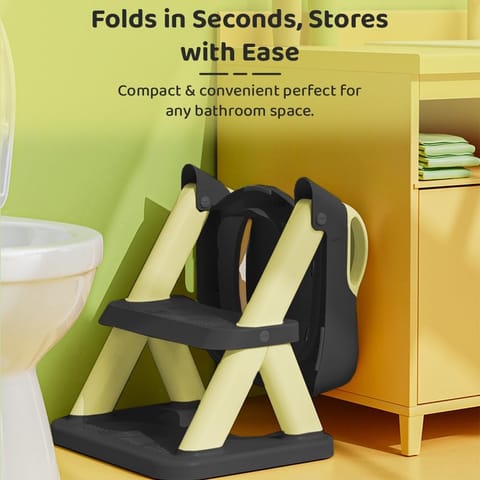 StarAndDaisy Potty Seat for Kids 1-3 Years | Toilet Seat for Kids with Adjustable Height & Removable Soft Cushion, Fits All Western Toilets seat (Blue-Yellow)