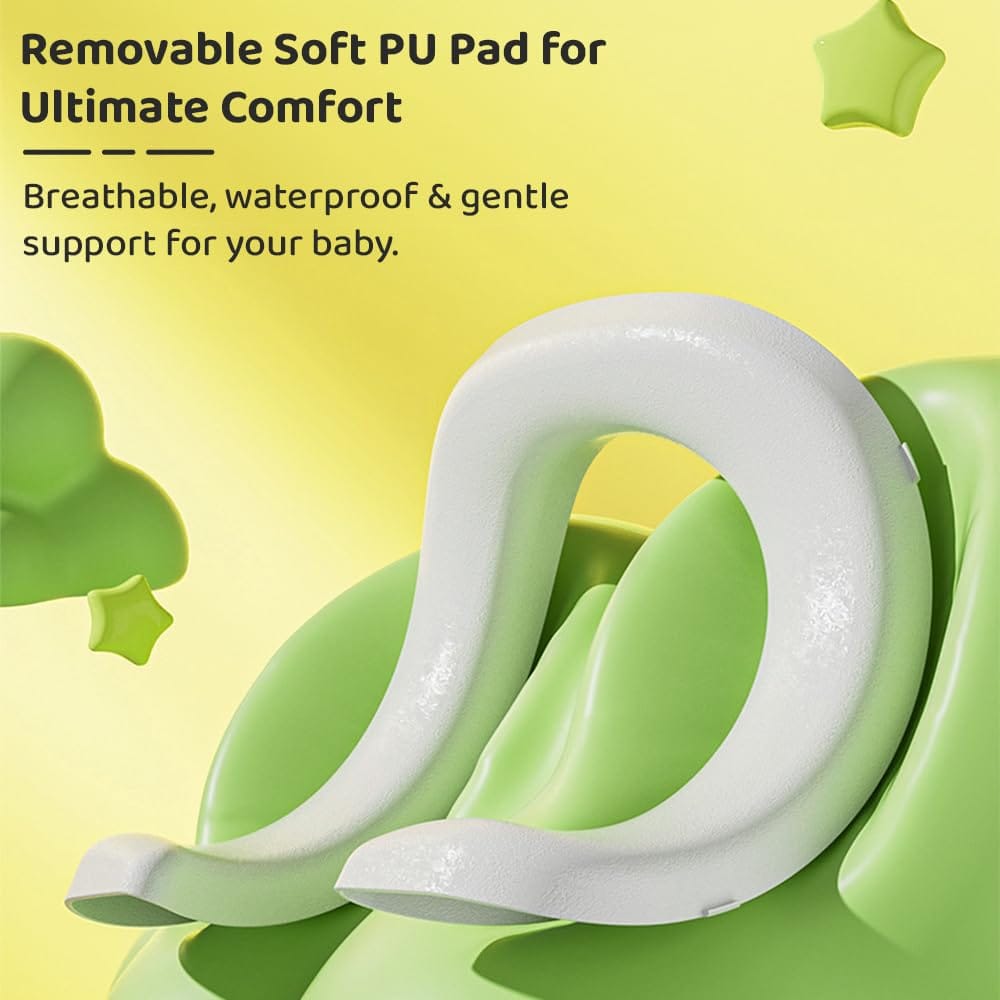 StarAndDaisy Potty Seat for Kids 1-3 Years | Toilet Seat for Kids with Adjustable Height & Removable Soft Cushion, Fits All Western Toilets seat (Black-Yellow)