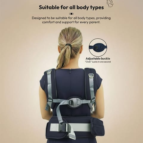 StarAndDaisy 4-in-1 Baby Carrier for 0 to 3 Year Baby/Kangaroo Bag with Comfortable Soft Hip Seat/Baby Carrier - 4 Carrying Positions, 2 Storage Pockets