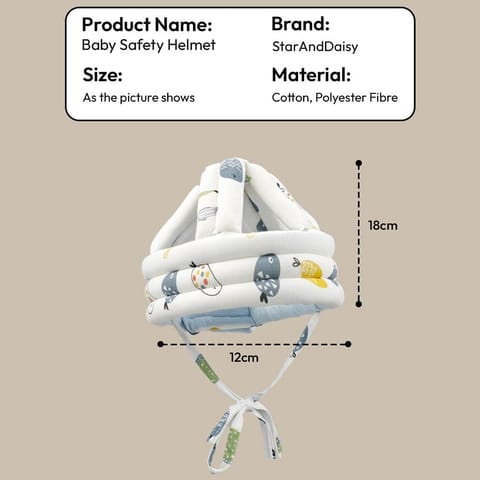 StarAndDaisy Baby Head Protector Cushion Plush Soft Toy Early Learning Toy Fall Protection Helmet Baby Head Protector Child Adjustable Strap -Fish Print