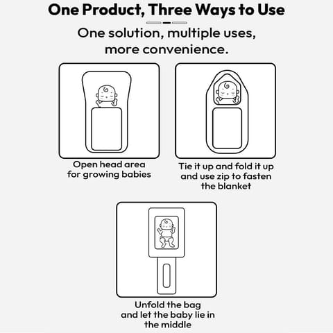 StarAndDaisy 2-in-1 Baby Sleeping Bag with Mosquito Net for Newborn/Soft & Breathable Cotton Sleeping Sack Cum Wrapper/Foldable Bag for Baby Protection/Infant (0-12 Months)-Ocean Print