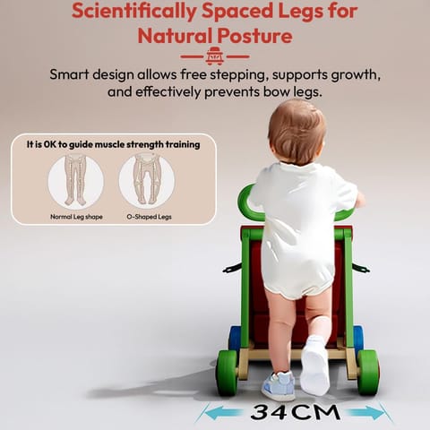 Uonibaby by StarAndDaisy Baby Walkers for 6-18 Month Baby Boy & Girl/Baby Activity Walker Learning Push Walker with Foldable Music and Toy Bar/Walker for Kids - Red