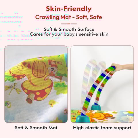 Uonibaby by StarAndDaisy Musical Baby Convertible Playmat, Play Gym Mat with Hanging Rattles Lights for 0-6 Months Babies.