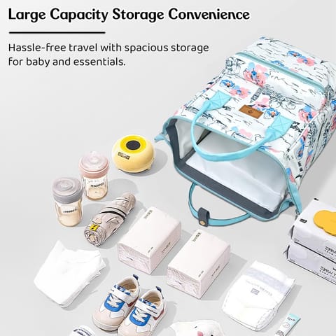 StarAndDaisy Baby Diaper Bag for Mother Travel/Diaper Bags for Mother for Travel with Laptop Pocket, Multi Compartments, Insulated Bottle Pockets, Waterproof, Ultra soft fabric - White