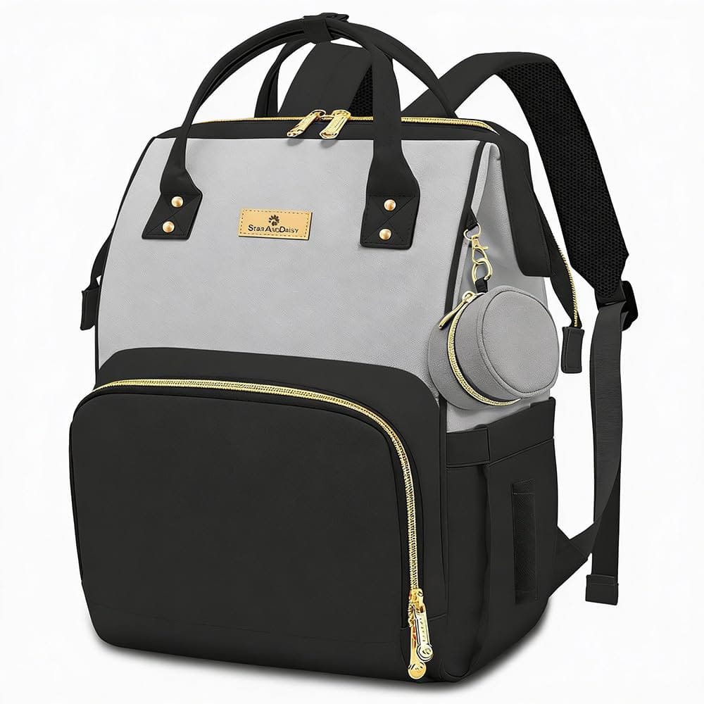StarAndDaisy Diaper Bag for Mothers for Travel/Maternity Bag with 16 Multi-Purpose Pockets with Quick Access Diaper & Mobile Pocket/Diaper Bag for Baby-black