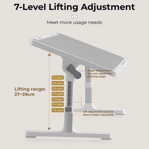 StarAndDaisy Kids Functional Laptop/Bed Table 3-12 Years Boys & Girls/Kids Study Table with Height Adjustable, Bookholder. (N7-Black Study Table)