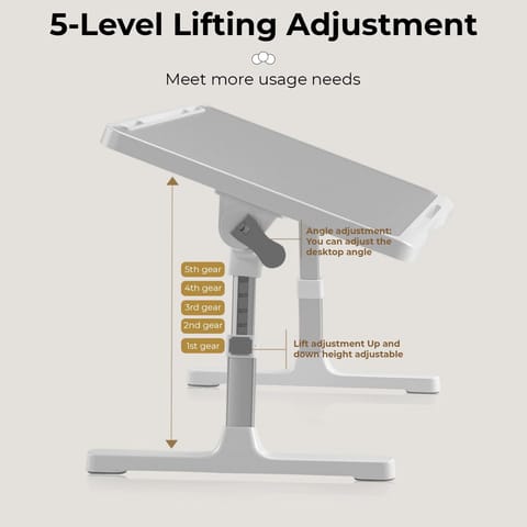 StarAndDaisy Kids Functional Laptop/Bed Table 3-12 Years Boys & Girls/Kids Study Table with Height Adjustable, Bookholder. (N7-Black Study Table)