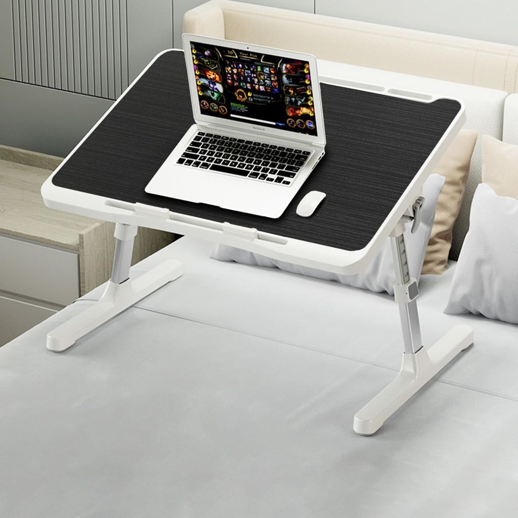 StarAndDaisy Kids Functional Laptop/Bed Table 3-12 Years Boys & Girls/Kids Study Table with Height Adjustable, Bookholder. (N7-Black Study Table)