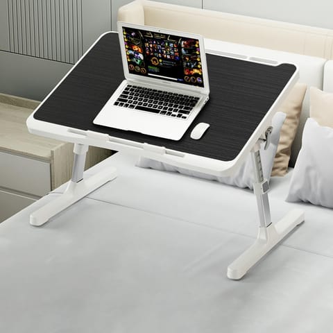 StarAndDaisy Kids Functional Laptop/Bed Table 3-12 Years Boys & Girls/Kids Study Table with Height Adjustable, Bookholder. (N7-Black Study Table)