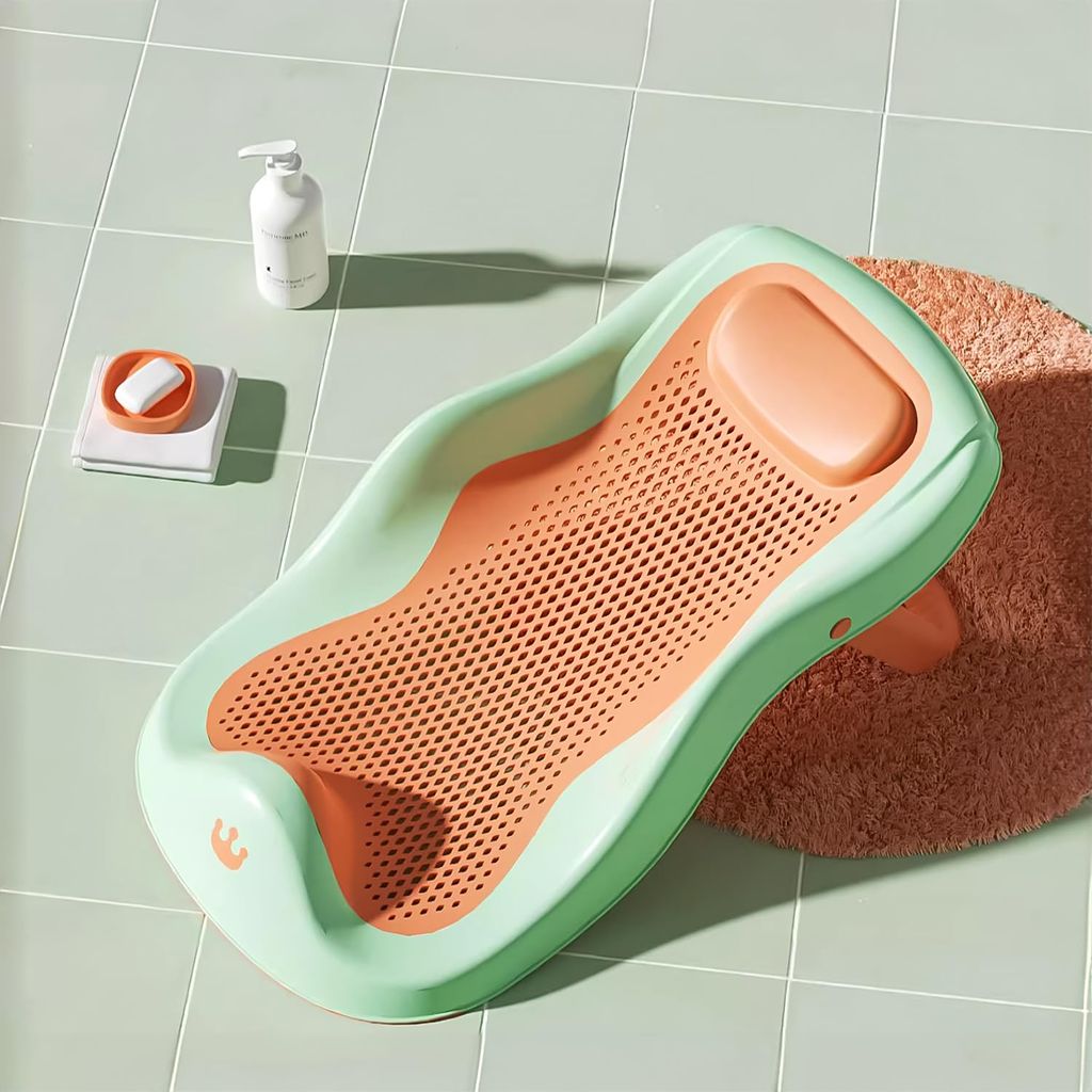 StarAndDaisy Baby Bath Seat Newborn to 0-18 Months, Non-Slip, Adjustable, Portable, Comfortable, Hygienic Baby Bather (Green)