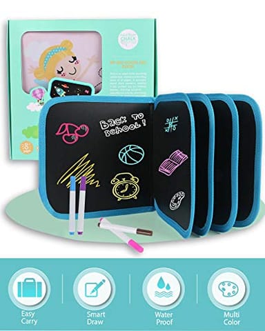 StarAndDaisy Erasable Doodle Book for Kids, Coloring Doodle Slate Chalk Board Book, Fun Learning Doodle Board