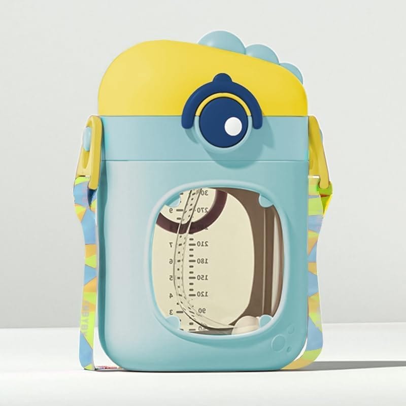 StarAndDaisy Premium Baby Sipper Bottle/Sipper Water Bottle for Kids/Sippy Cup with One Button lid Opener& Soft Silicone Straw BPA Free & Non Toxic for Baby or Kids of 12 Months -Blue