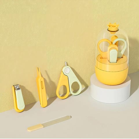 StarAndDaisy 4-in-1 Newborn grooming kit for babies, baby nail scissors Nail Clipper, Tweezer & Nail Cleaning Sets, Toddler Manicure & Pedicure kit, Best Gift for Baby Girl and Baby Boy.