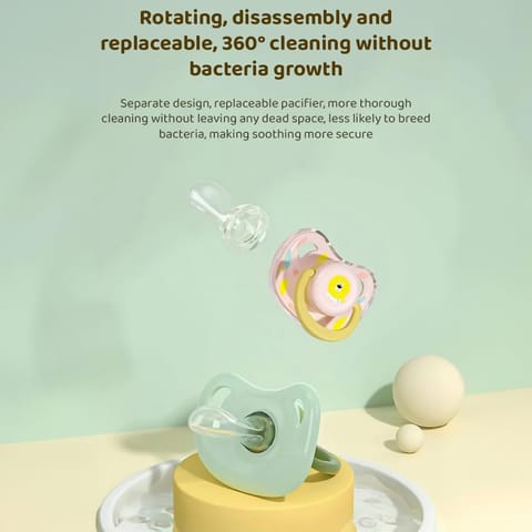 StarAndDaisy Soft Silicone Baby Pacifiers with Unique Shape to Support Psychological Breathing, Teether & Pacifier for Newborns. (Blue)