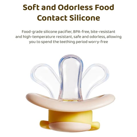 StarAndDaisy Soft Silicone Baby Pacifiers with Unique Shape to Support Psychological Breathing, Teether & Pacifier for Newborns. (Blue)