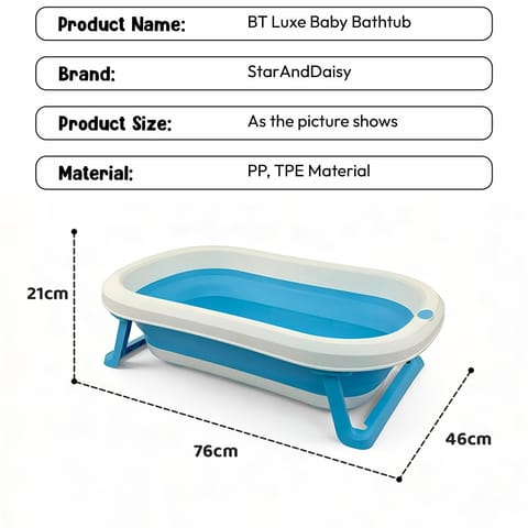 StarAndDaisy Baby Bath Tub for 0 to 5 Years/Bath Tub for Kids 0-3 Years, Tub for Girls & Boys with Foldable Legs, Easy to Store -Sky Blue