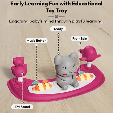 StarAndDaisy Baby Walkers for 9 Month+ Baby Boy Girl / 360° Walker for Kids with RGB Light, 7 Level Height Adjustment/Baby Walker with Switchable Food & Musical Toy Tray.