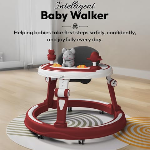 StarAndDaisy Baby Walkers 6-24 Month Boy & Girl / 360° Walker for Kids 1 Years with Multi Adjustable Height/Multi-Function Baby Walker with Anti-Rollover - (Red)
