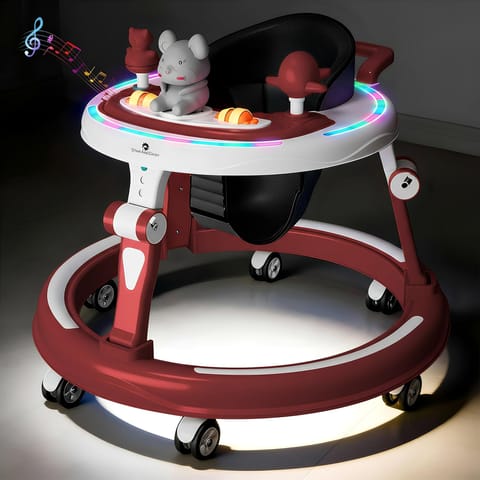 StarAndDaisy Baby Walkers 6-24 Month Boy & Girl / 360° Walker for Kids 1 Years with Multi Adjustable Height/Multi-Function Baby Walker with Anti-Rollover - (Red)