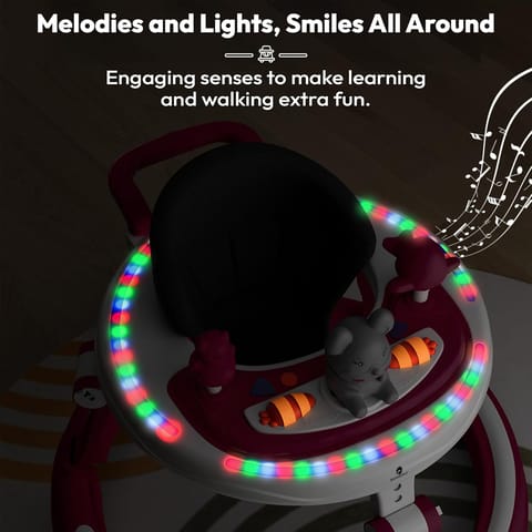 StarAndDaisy Baby Walkers 6-24 Month Boy & Girl / 360° Walker for Kids 1 Years with Multi Adjustable Height/Multi-Function Baby Walker with Anti-Rollover - (Red)