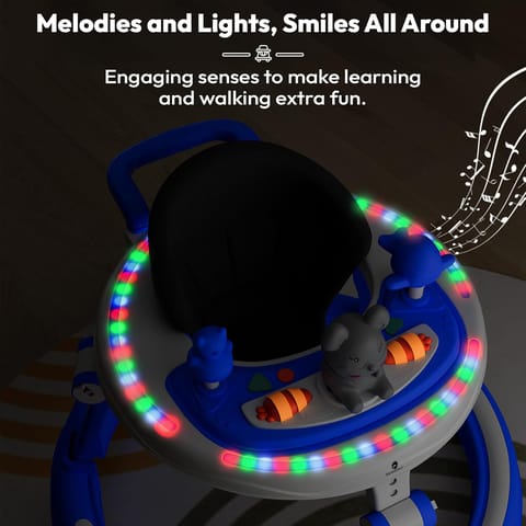 StarAndDaisy Baby Walkers 6-24 Month Boy & Girl / 360° Walker for Kids 1 Years with Multi Adjustable Height/Multi-Function Baby Walker with Anti-Rollover - (Dark Blue)