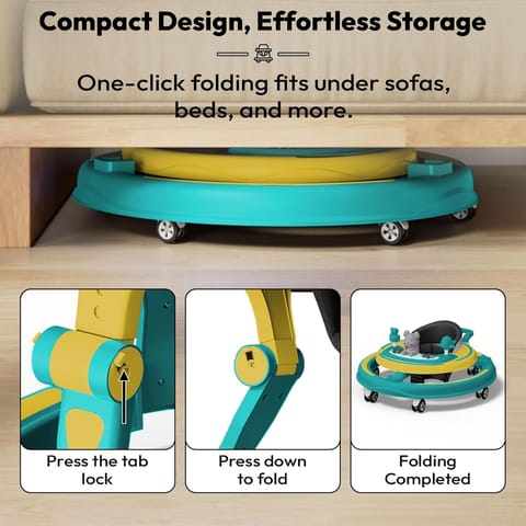 StarAndDaisy Baby Walkers 6-24 Month Boy & Girl / 360° Walker for Kids 1 Years with Multi Adjustable Height/Multi-Function Baby Walker with Anti-Rollover - (Green-Yellow)