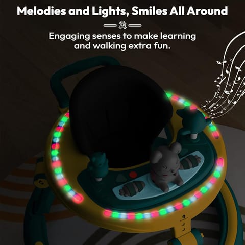 StarAndDaisy Baby Walkers 6-24 Month Boy & Girl / 360° Walker for Kids 1 Years with Multi Adjustable Height/Multi-Function Baby Walker with Anti-Rollover - (Green-Yellow)