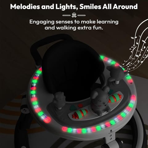 StarAndDaisy Baby Walkers 6-24 Month Boy & Girl / 360° Walker for Kids 1 Years with Multi Adjustable Height/Multi-Function Baby Walker with Anti-Rollover - (Black)