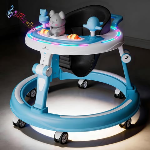 StarAndDaisy Baby Walkers 6-24 Month Boy & Girl / 360° Walker for Kids 1 Years with Multi Adjustable Height/Multi-Function Baby Walker with Anti-Rollover - (Sky Blue)